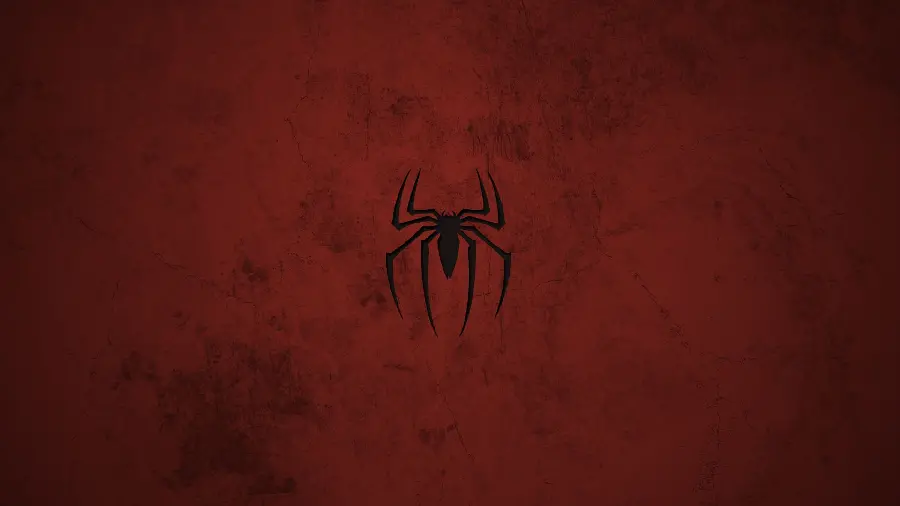 Full HD image of the Spider-Man logo with a red background