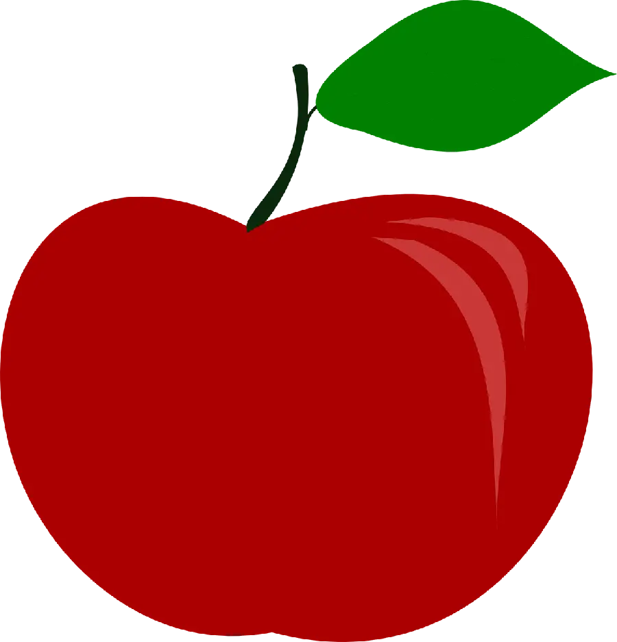Cartoon PNG image of a red apple cut out without a background