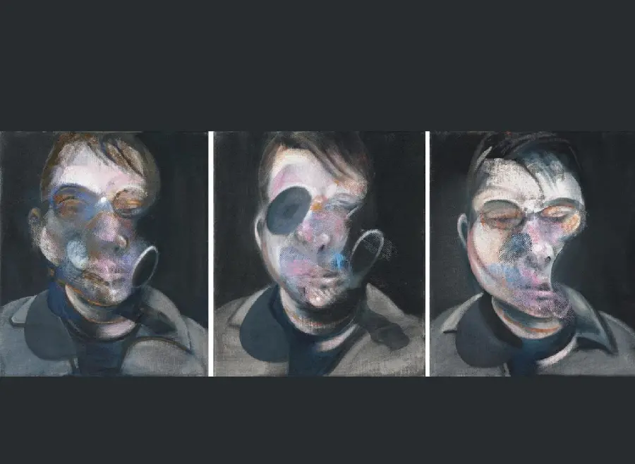 Painting Latte - Francis Bacon (1909 - 1992) Trois études pour un autoportrait 