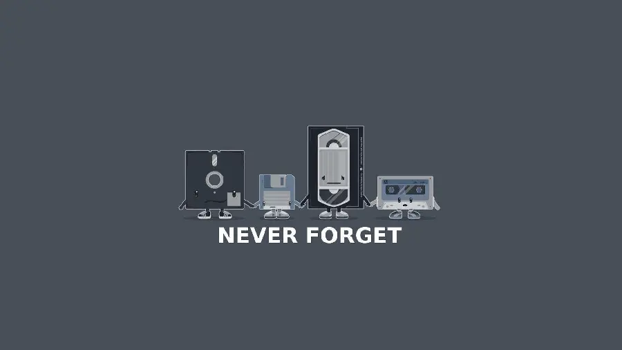 Minimalist Conceptual and Nostalgic Wallpaper with the Text Never Forget