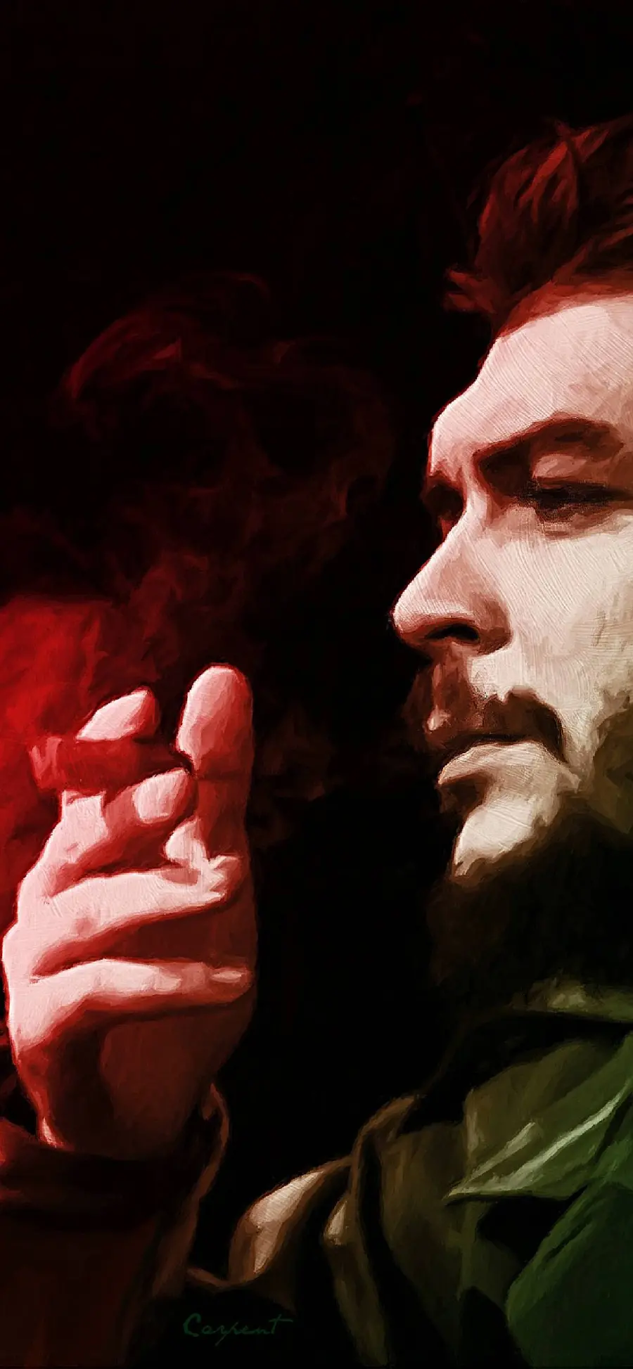 The best image of Ernesto Che Guevara with a black background for backgrounds and profiles 