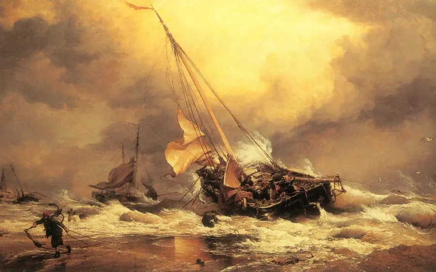 Download the full HD picture of the painting of the sinking ship by Michelangelo