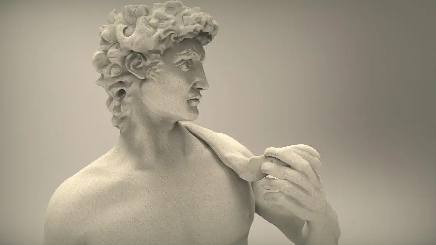 Photo of the first stone statue made by Michelangelo, the famous Italian architect