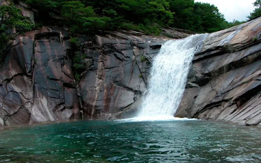 Profile photo of nature and high waterfall view in special quality