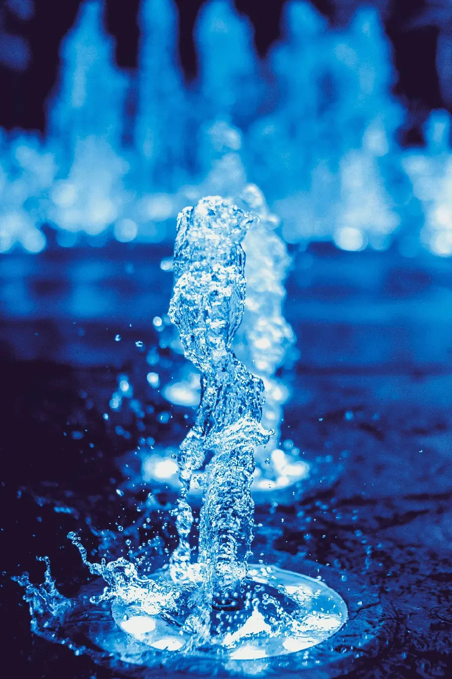 Abstract style image of a water landscape spread in the air