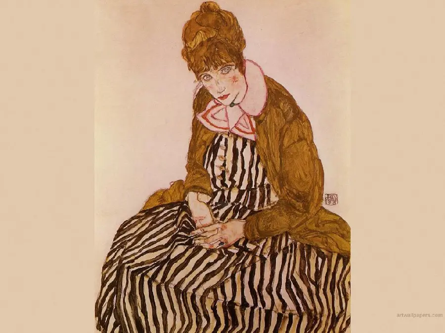 Stock of Egon Schiele's painting of important figurative painters and human portraits