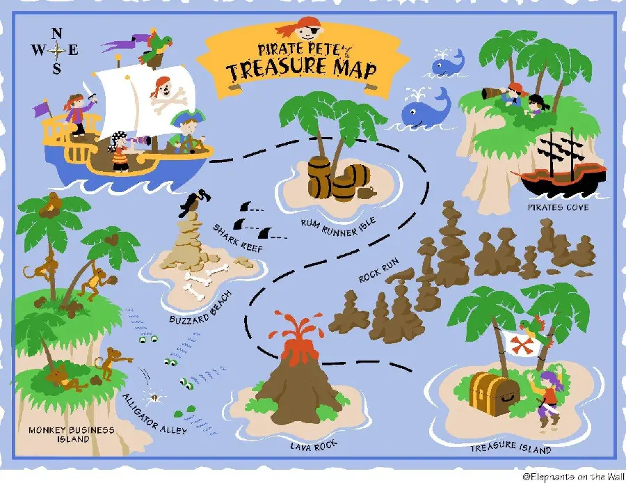 High quality pirate treasure map graphic stock photo 
