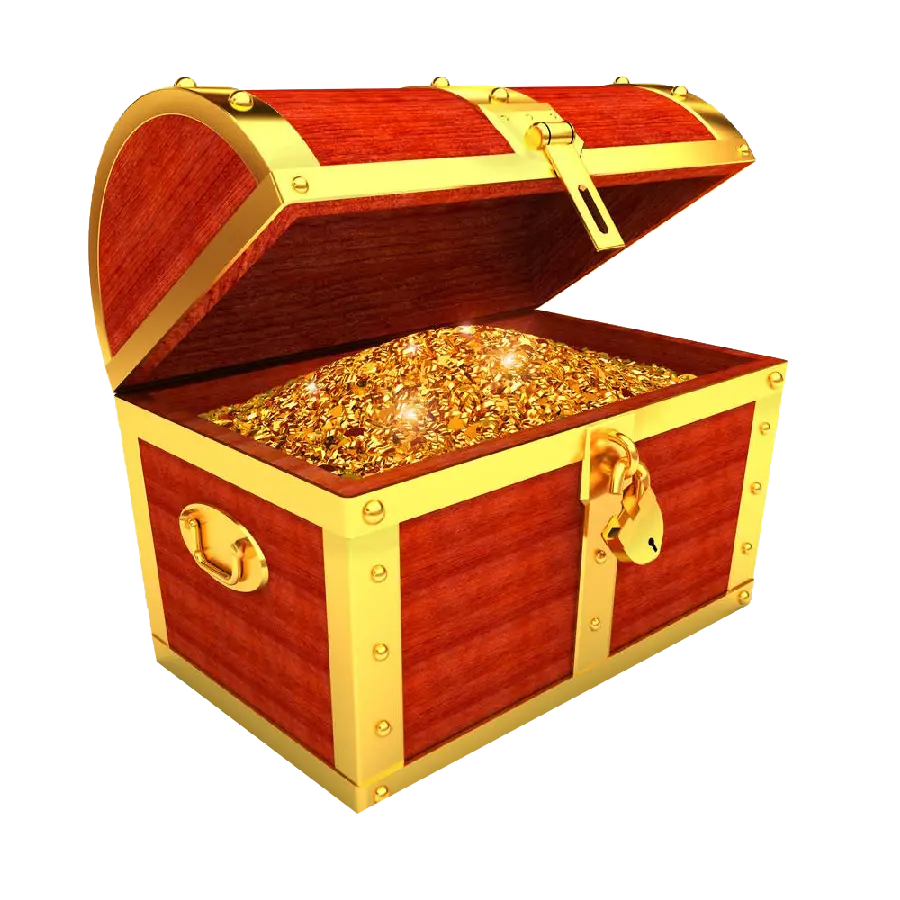 PNG image of a red chest full of gold
