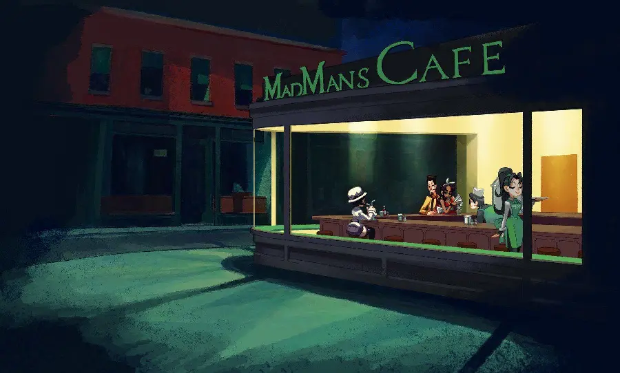 John Hopper Project Animations and Drawings Nighthawks by Edward Hopper