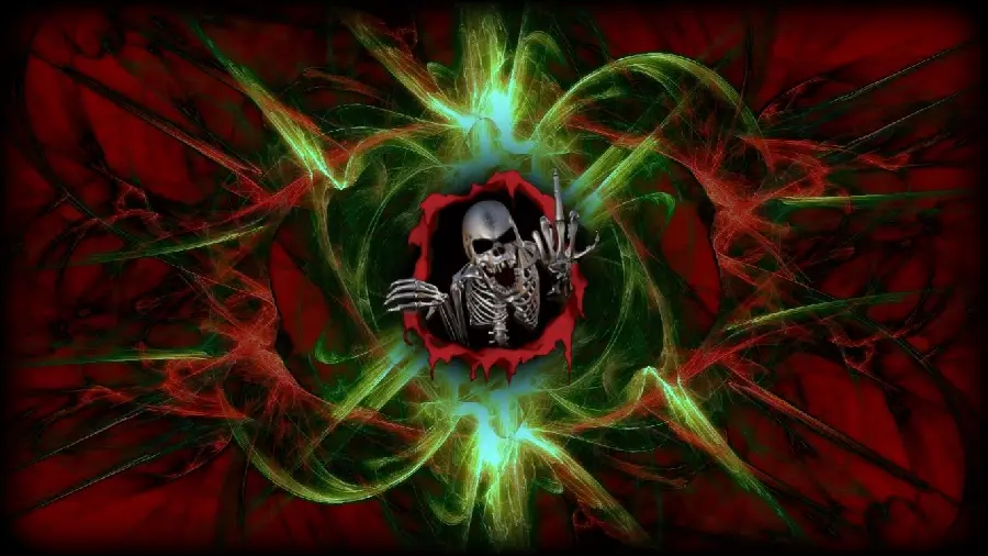 Download a dark and gloomy background photo with a fantasy and special human skull design