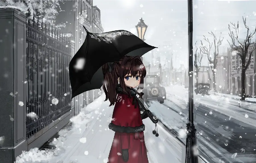 Free and high-quality download of a stylish profile photo and background of a graphic girl with a snowflake