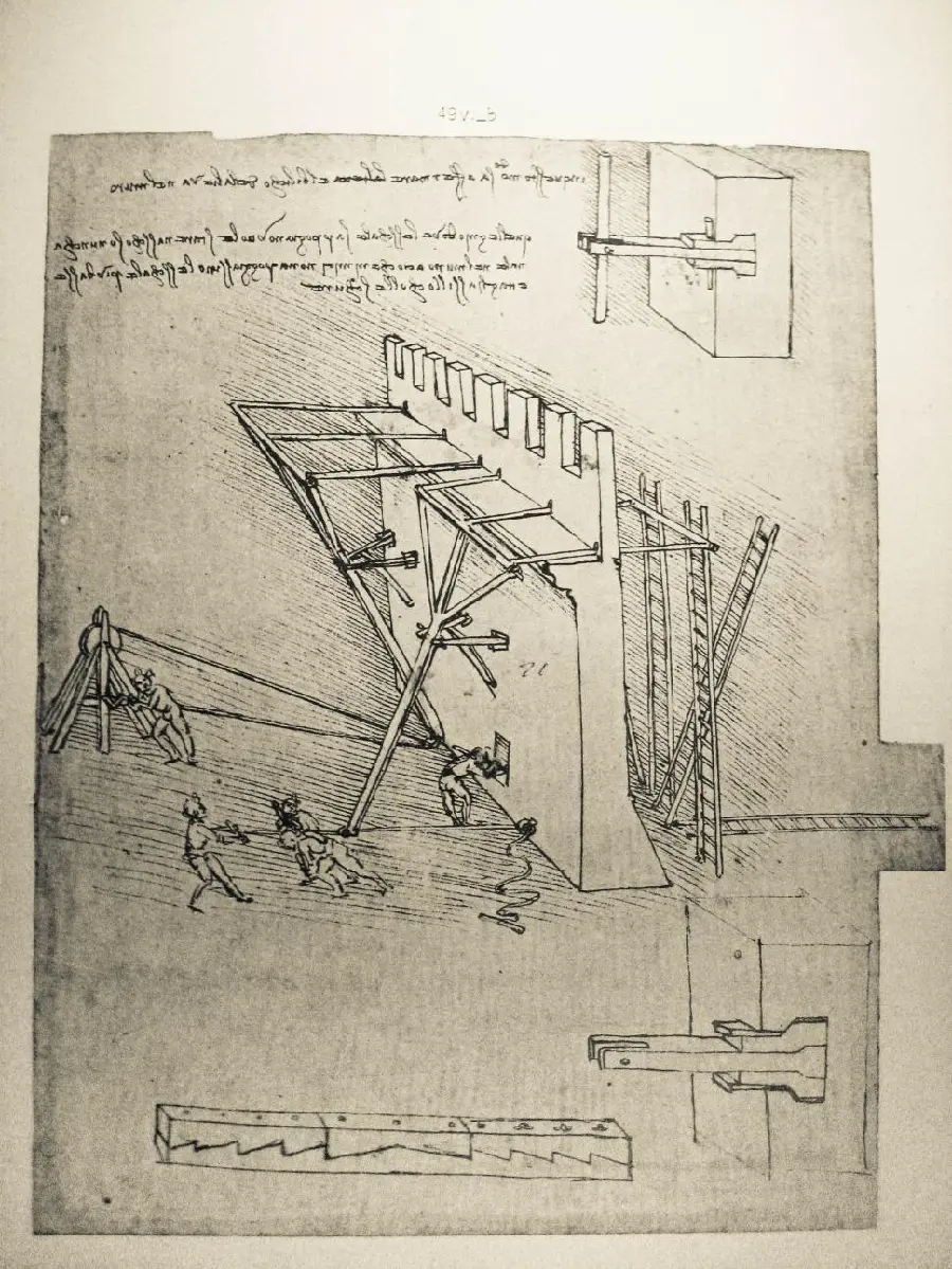Photo of the initial drawing of Leonardo da Vinci's famous theory in high quality 