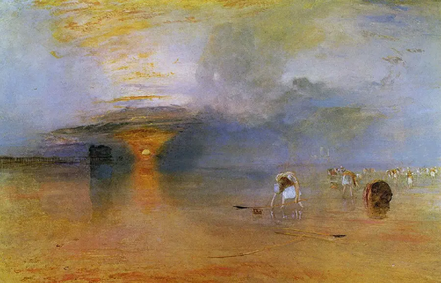 Photo of a conceptual painting of nature blurred by the famous English painter William Turner 