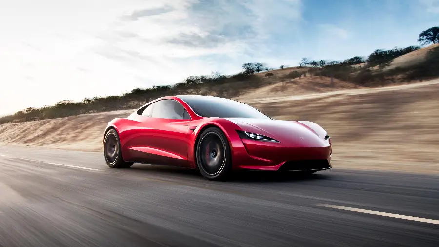 Download stock photo of a new red electric car suitable for printing and printing 