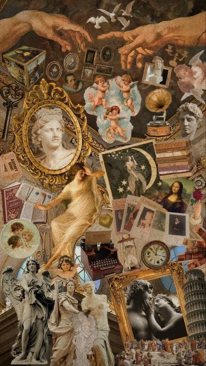 Photos of Renaissance paintings, a picture of combining paintings in a frame