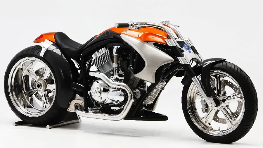 Simple boy's photo of a motorcycle with a white background