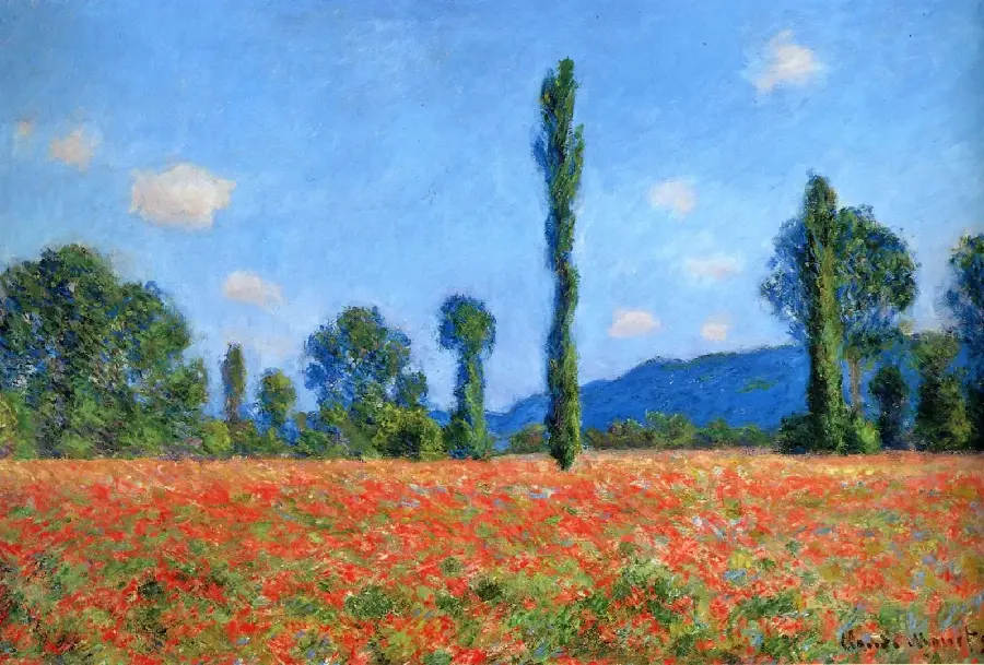 Painting Poppy Field (Giverny) | Art Institute of Chicago July 1890, Claude Monet 