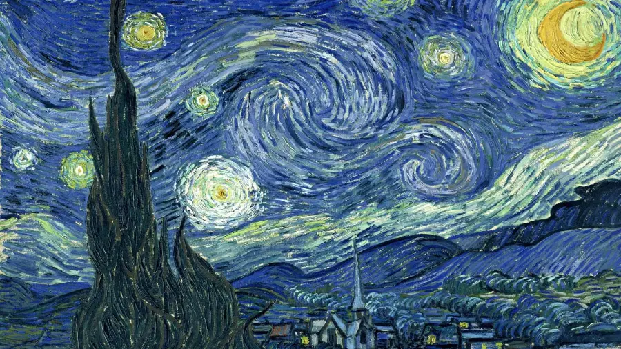 Romantic painting of the Starry Night by Vincent Van Gogh