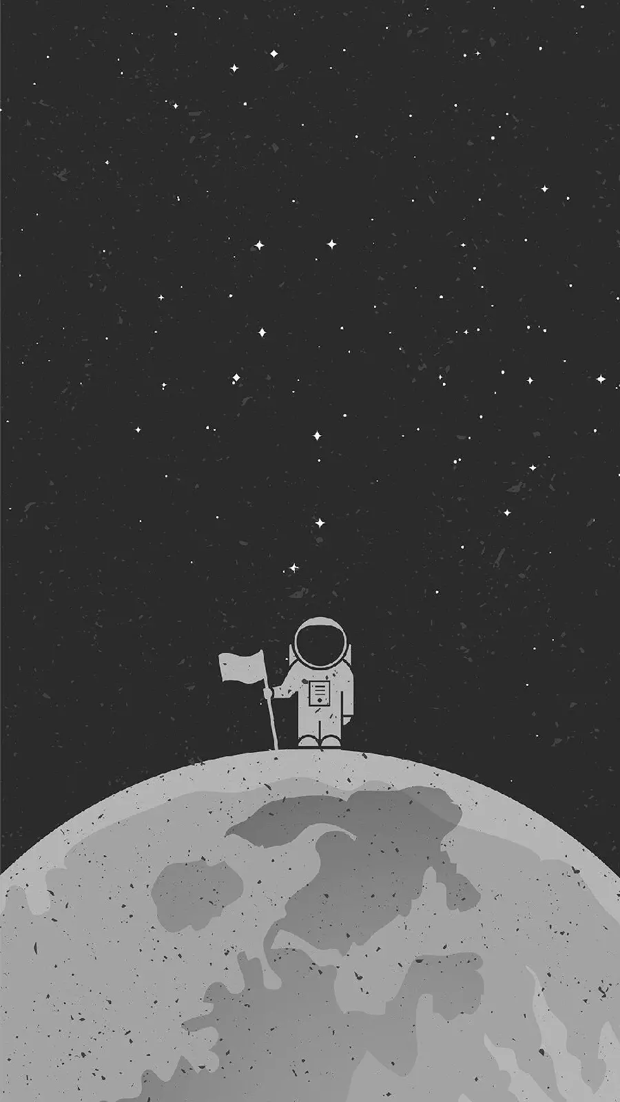 Cute astronaut wallpaper on the moon with a starry night background