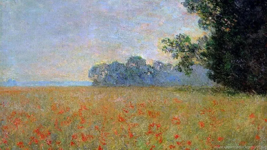 painting Claude Monet canvas wall print Poppy Field 1873