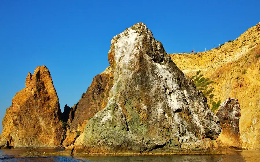 Amazingly beautiful stock image of a natural landscape with strange mountains
