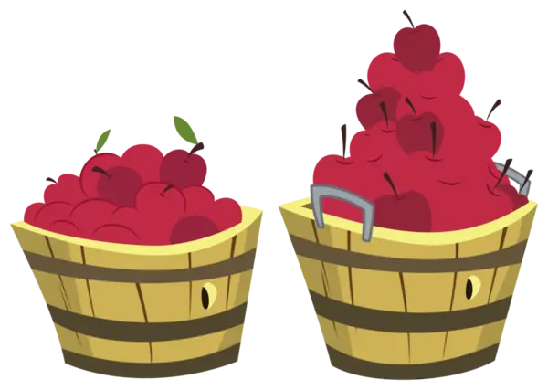 Download cartoon graphic image of a basket full of red apples
