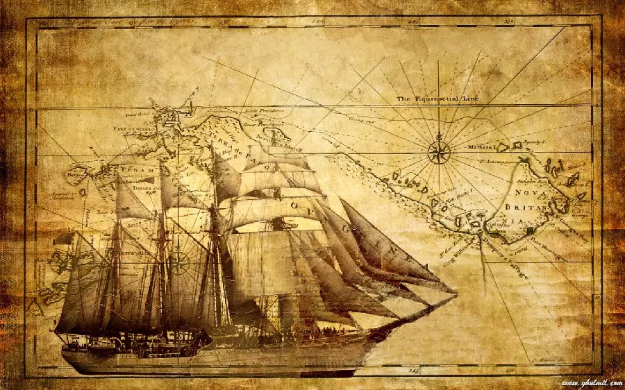 Full HD photo of the map Old and ancient treasure 
