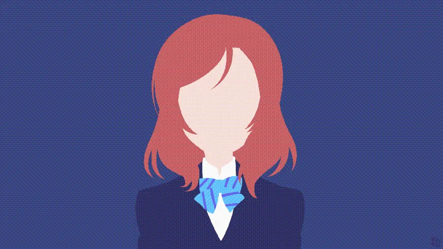 Minimalist style photo of a girl in a uniform for a girl's work profile