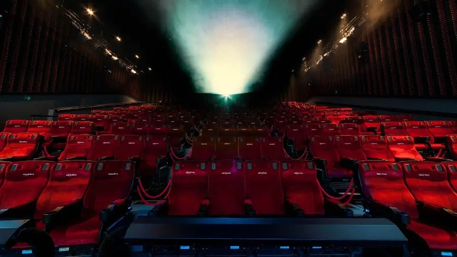 Photo taken of the view of the modern theater seats