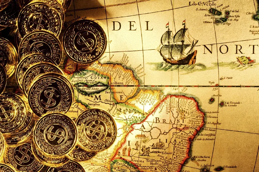 Real old treasure map full HD stock photo