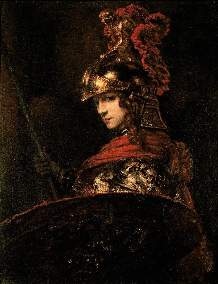 Stock painting of Athena Pallas drawn by the artist Rembrandt