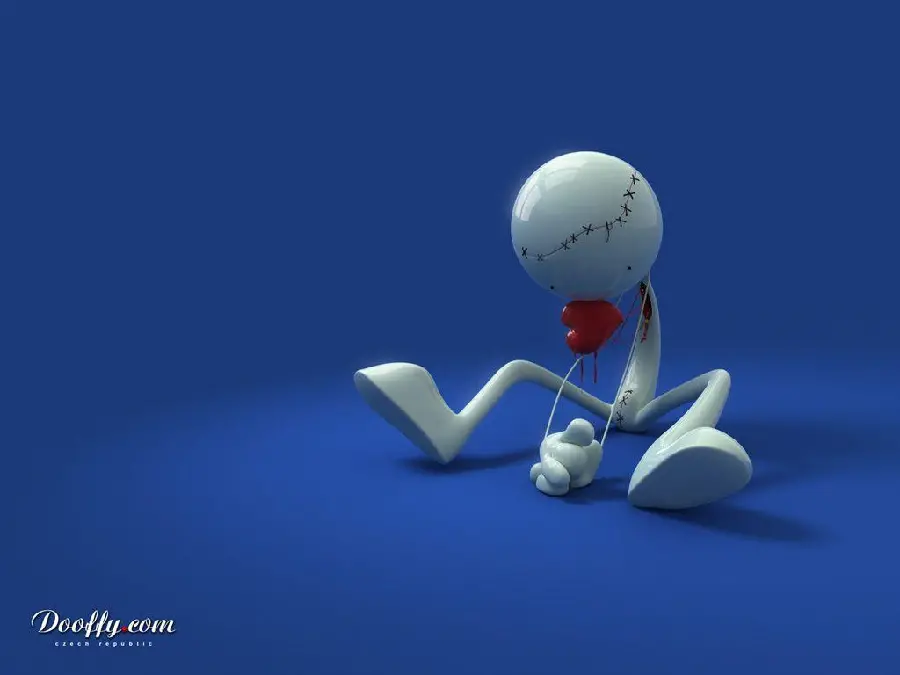 3D profile picture of a sad trending character with a simple background