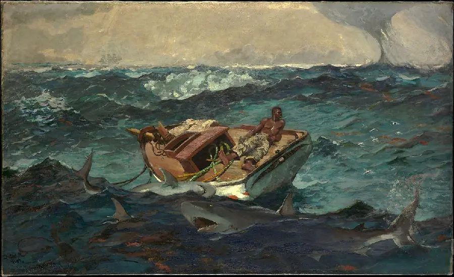 Oil painting of the invisible depths of the film Gulf Stream by Winslow Homer 1899