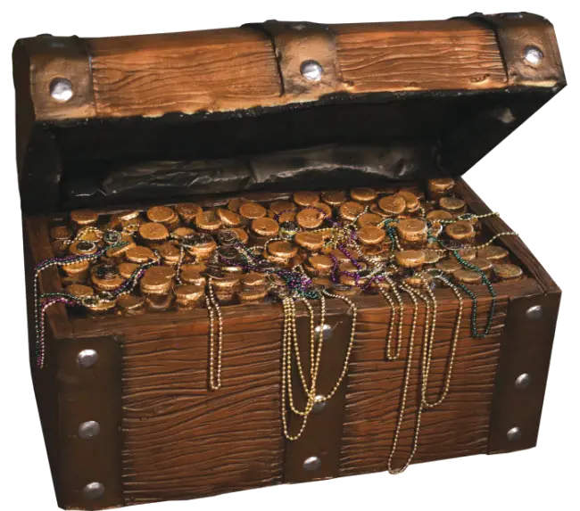 Download a real old treasure chest PNG image and cut it out without a background 