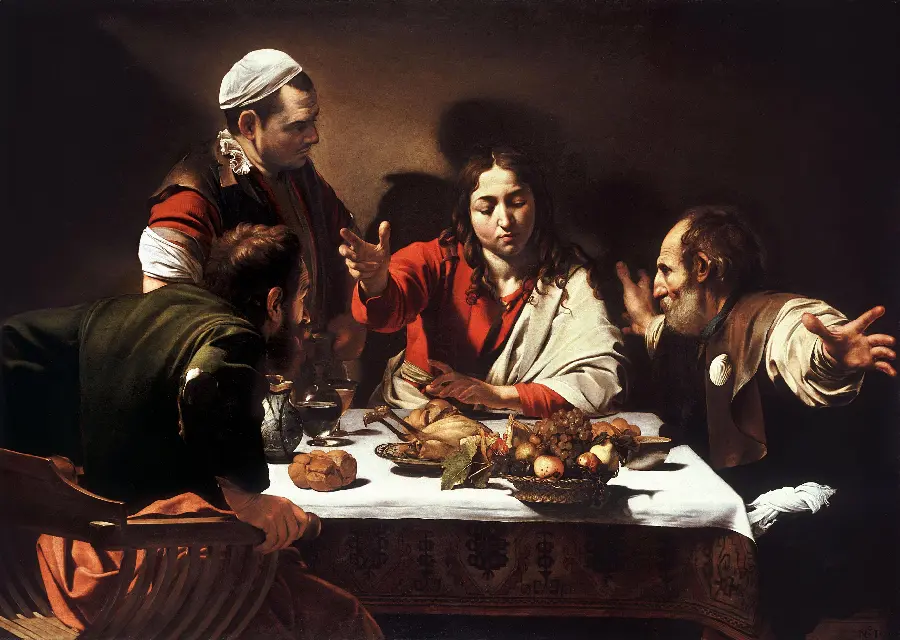 Beautiful painting of the Supper at Emmaus by Caravaggio