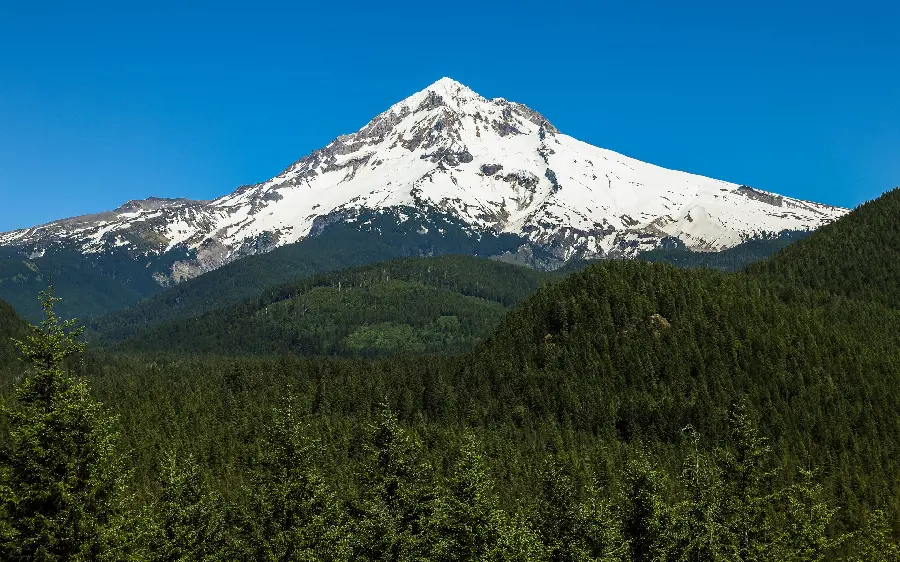 A beautiful photo taken from the peak of the mountain in pure and magical nature