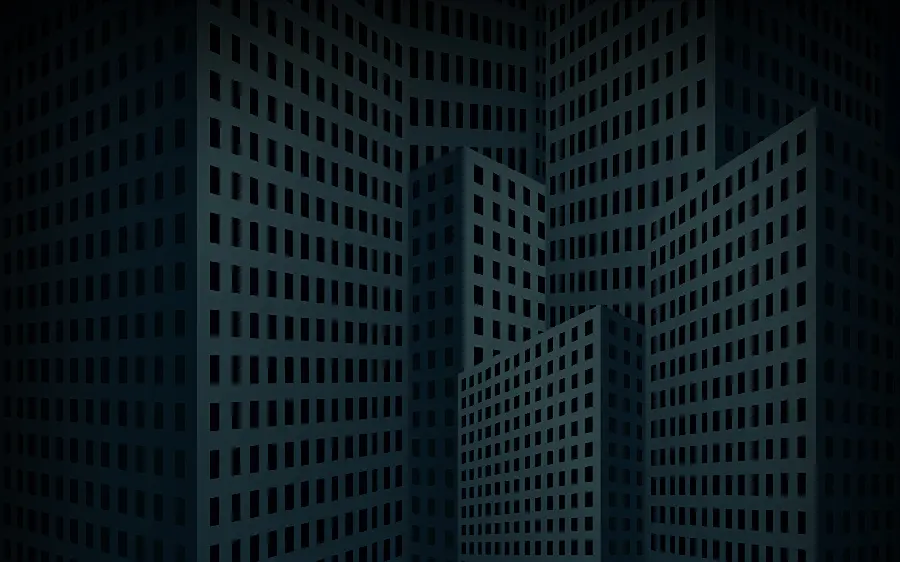 Vector photo of digital buildings with a dark theme