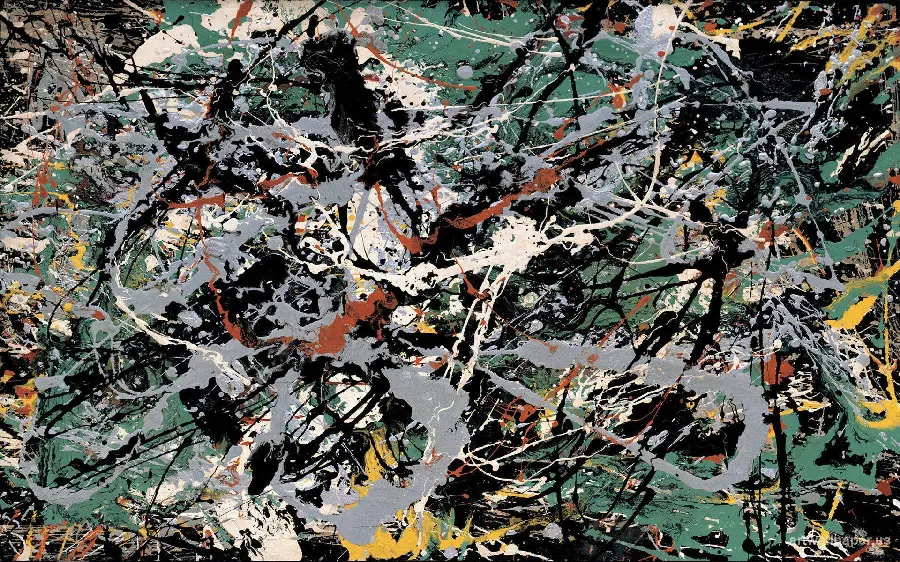 Green Silver Painting by Jackson Pollock, American Painter, 1949
