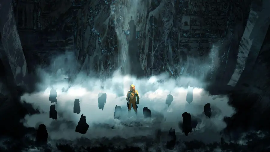 High quality animated photo of caving in a dark and exciting cave