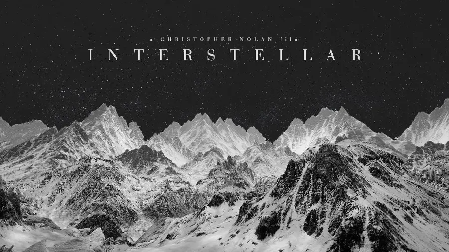 An interesting image of the film Interstellar by Christopher Nolan with a dark theme 
