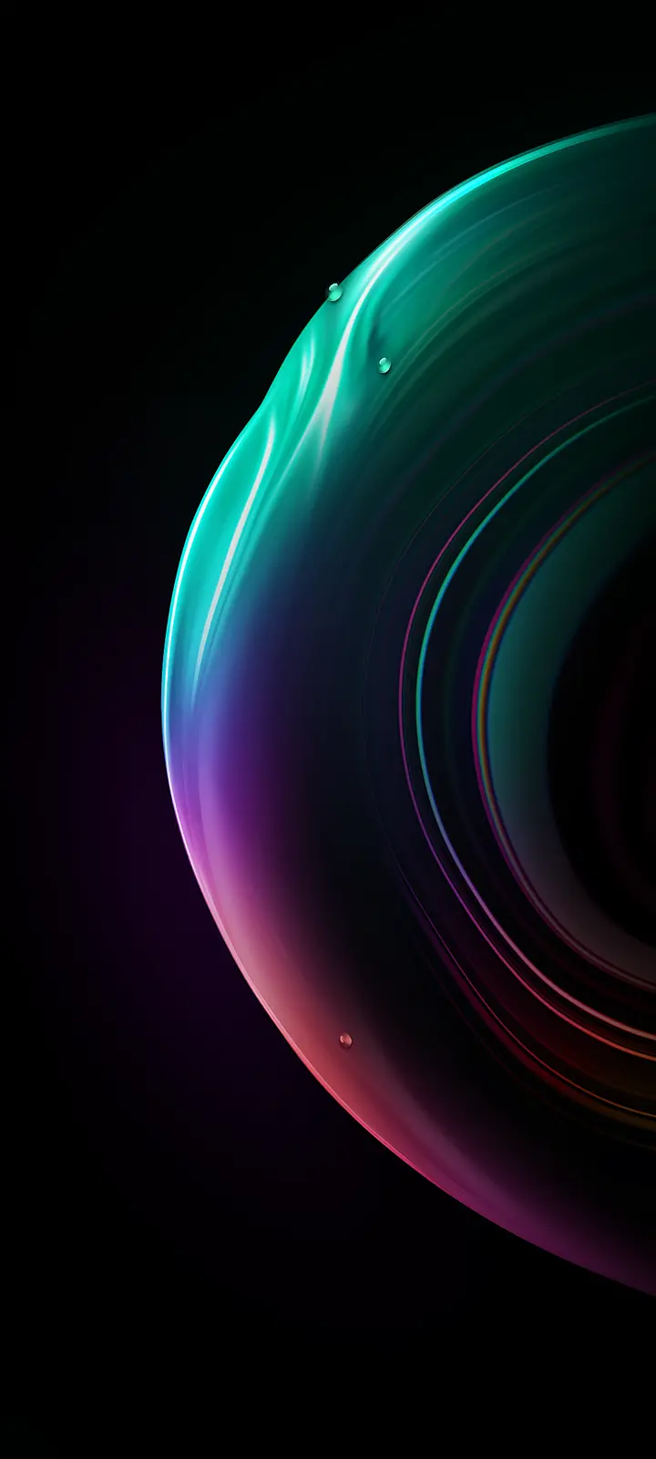iPhone 15 Wallpaper in Colored Semicircles on Black Background