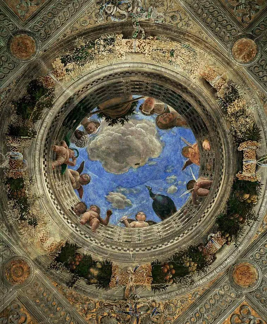 Italian painting Mantegna ceiling ceiling painting by Andrea Mantegna