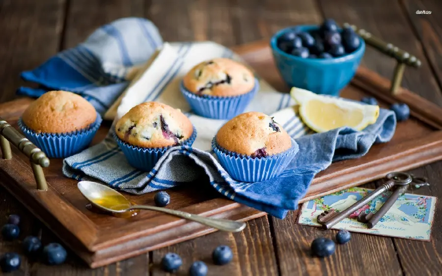 Image of a blueberry cookie or muffin, a delicious cookie with high quality