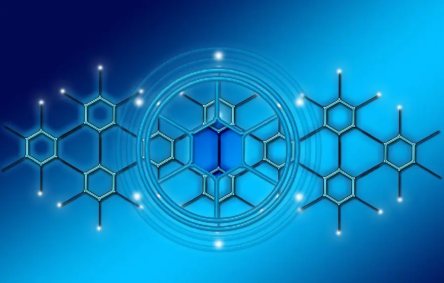The most stylish digital background of the modern blockchain design suitable for cryptocurrency investors 