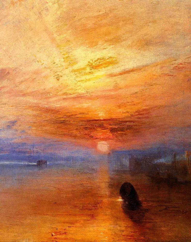 Painting of the fighter training masterpiece of the English painter William Turner with high quality 
