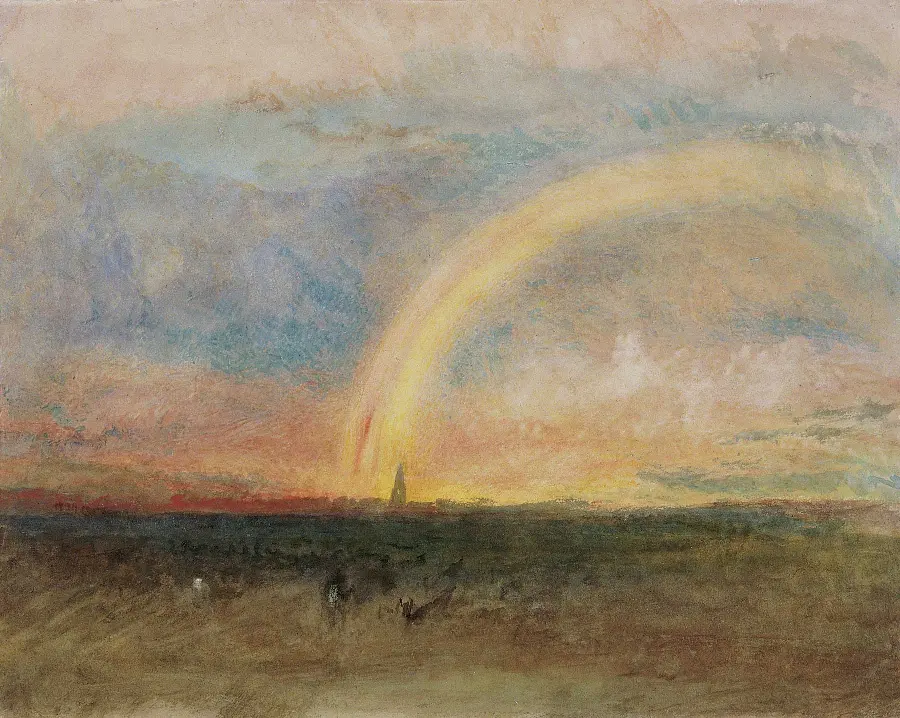 Painting of the rainbow trace in full HD quality by the English painter William Turner