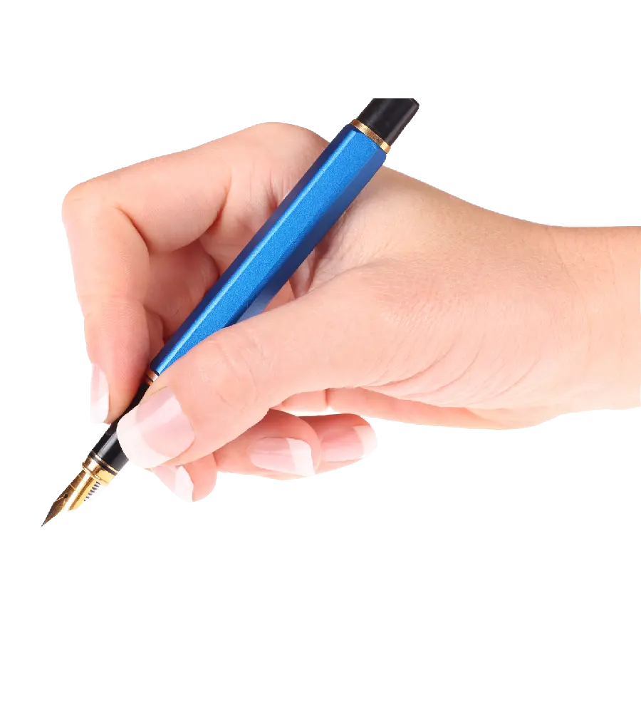 Free download PNG image of a hand holding a pen and writing in a hand