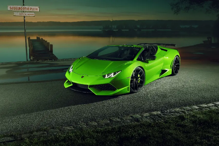 Download high-quality photos of a beautiful green Lamborghini Huracan for your Telegram and Instagram profile