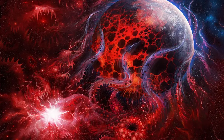 Download Red and Scary Background on the Earth and Lots of Lights