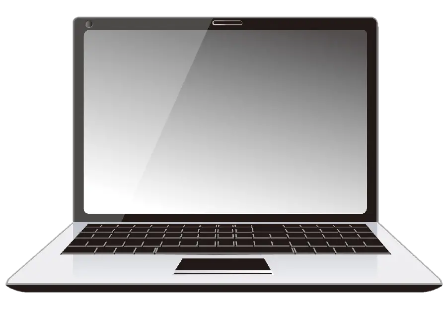 Simple PNG image and graphics of a laptop with a white background